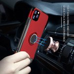 Wholesale iPhone 11 Pro (5.8in) 360 Rotating Ring Stand Hybrid Case with Metal Plate (Red)